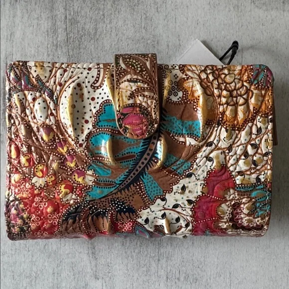 Brahmin Floral BiFold Wallet HannahMarketplace Melbourne Genuine Leather